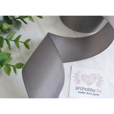 Лента репсовая, 40 мм, цвет тёмно-серый №180